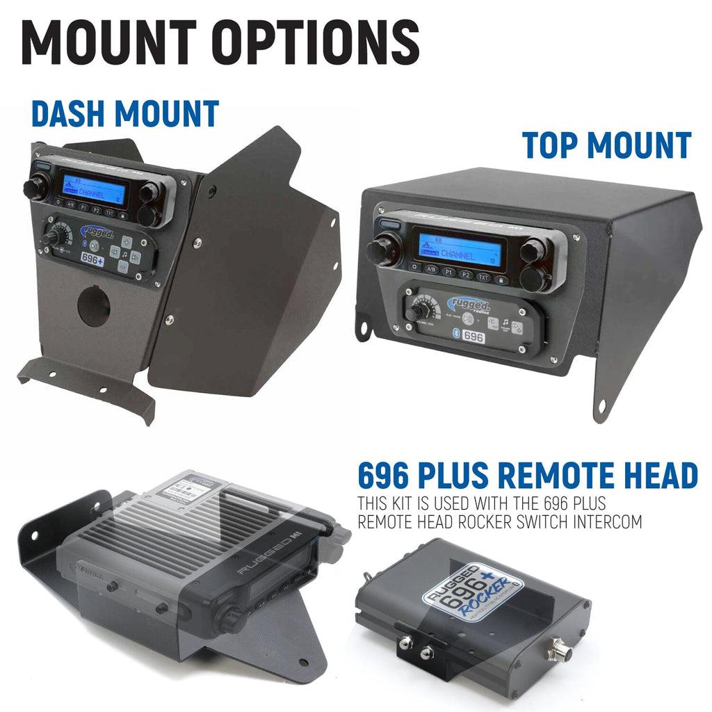 CAN AM X3 COMMUNICATION SYSTEM (DASH MOUNT)-Rugged Radio-696 PLUS-M1 VHF Business Band G1 GMRS-Dash Mount-Black Market UTV