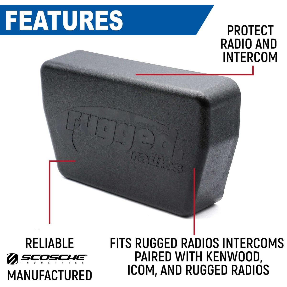 Magnetic Radio &amp; Intercom Cover for Rugged Radios Multi Mount Insert-Intercom Cover-Rugged Radio-Black Market UTV