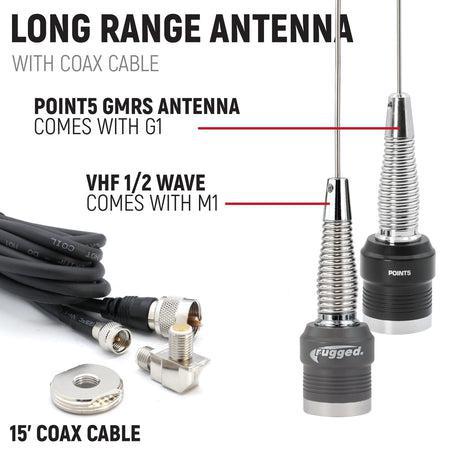 Polaris RZR XP Complete Communication Kit with Rocker Switch Bluetooth Intercom and 2-Way Radio-Communication Kit-Rugged Radio-STX Stereo Remote Head-M1 VHF Business-Black Market UTV