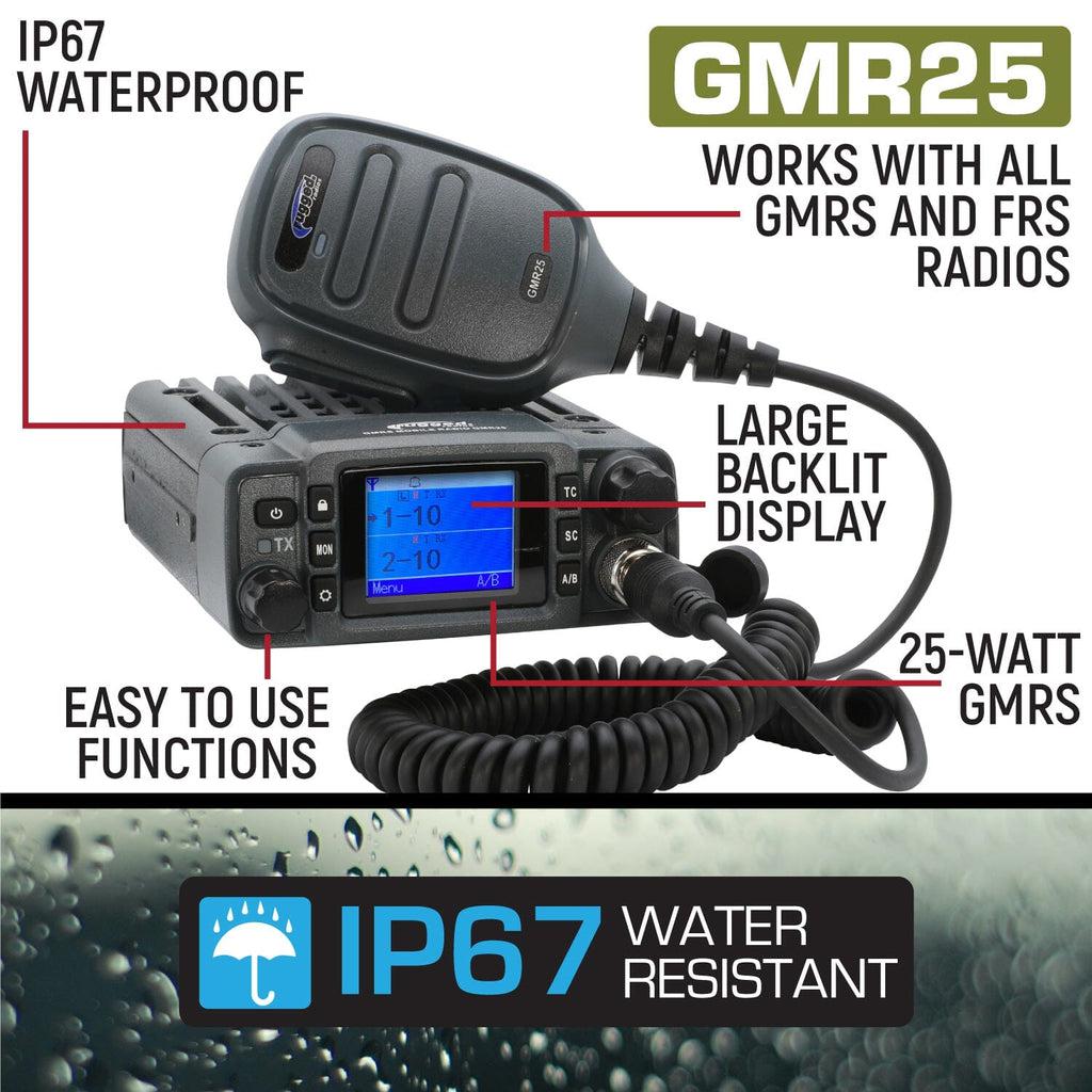GMR25 WATERPROOF BAND MOBILE RADIO WITH ANTENNA-Antenna-Rugged Radio-Black Market UTV