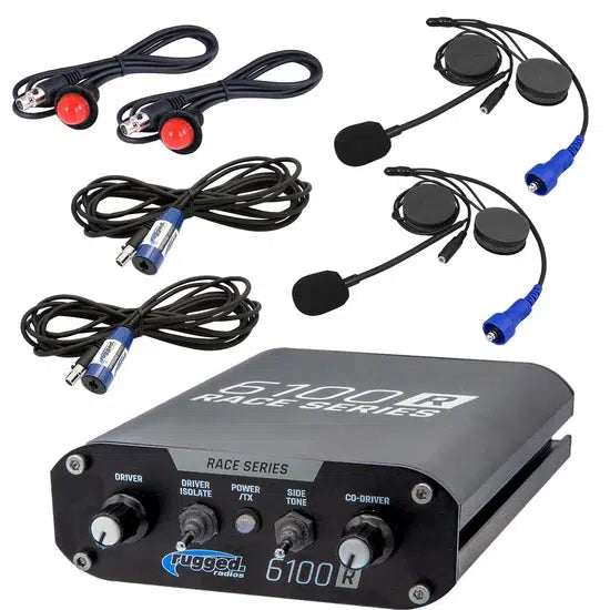 RRP6100 2 PERSON RACE INTERCOM SYSTEM WITH HELMET KITS-INTERCOM SYSTEM-Rugged Radio-Don&#39;t Install DSP Chips-Black Market UTV