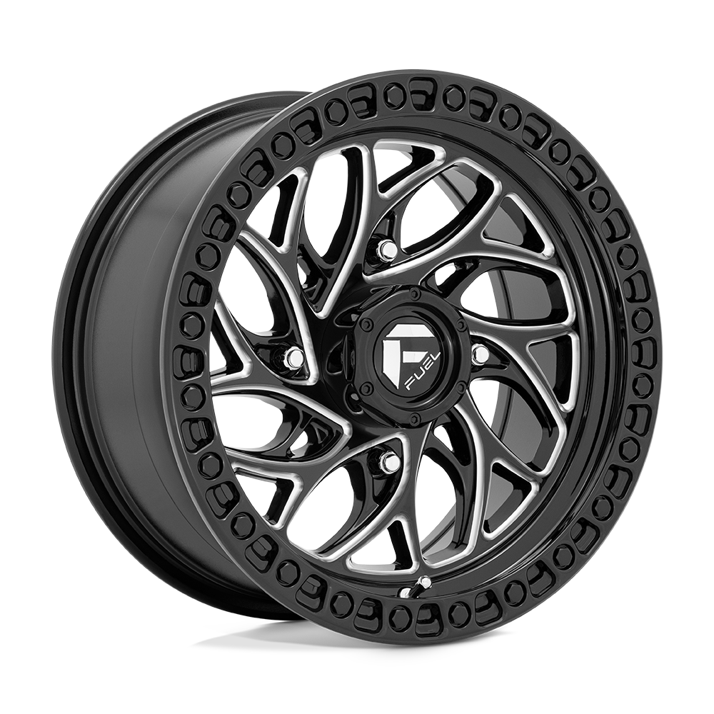 FUEL WHEELS RUNNER UTV-Wheels-Fuel Wheels-GLOSS BLACK MILLED-15&quot; diameter - 15X10 00mm offset - 4X137 bolt pattern-Black Market UTV