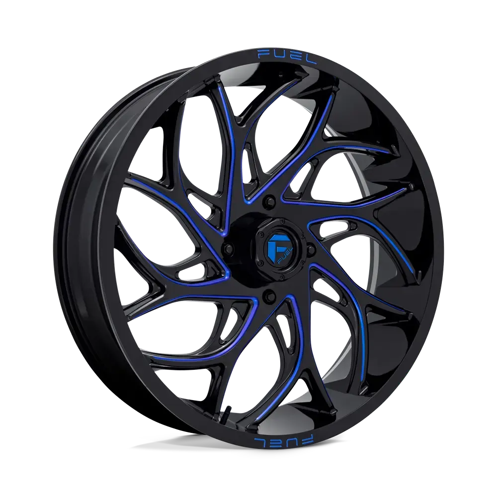 FUEL WHEELS RUNNER UTV-Wheels-Fuel Wheels-GLOSS BLACK MILLED CANDY BLUE-18" diameter - 18X7 13mm offset - 4X137 bolt pattern-Black Market UTV