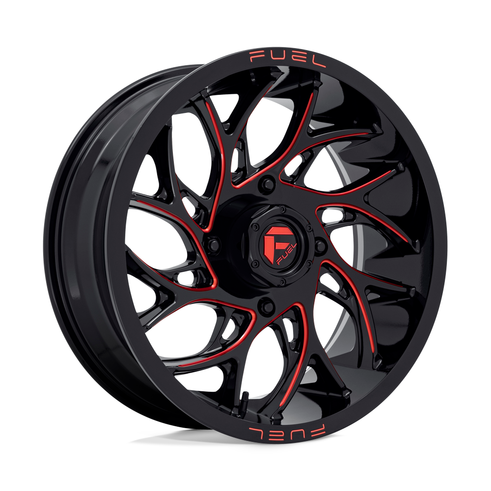 FUEL WHEELS RUNNER UTV-Wheels-Fuel Wheels-GLOSS BLACK MILLED CANDY RED-18&quot; diameter - 18X7 13mm offset - 4X137 bolt pattern-Black Market UTV