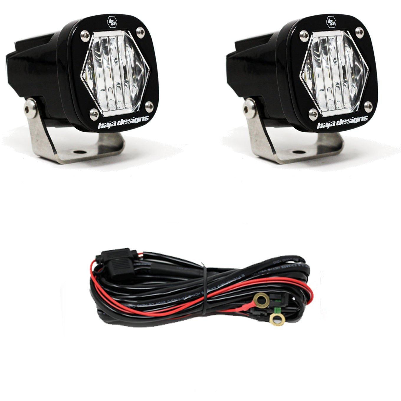 S1 Black LED Auxiliary Light Pod Pair - Universal