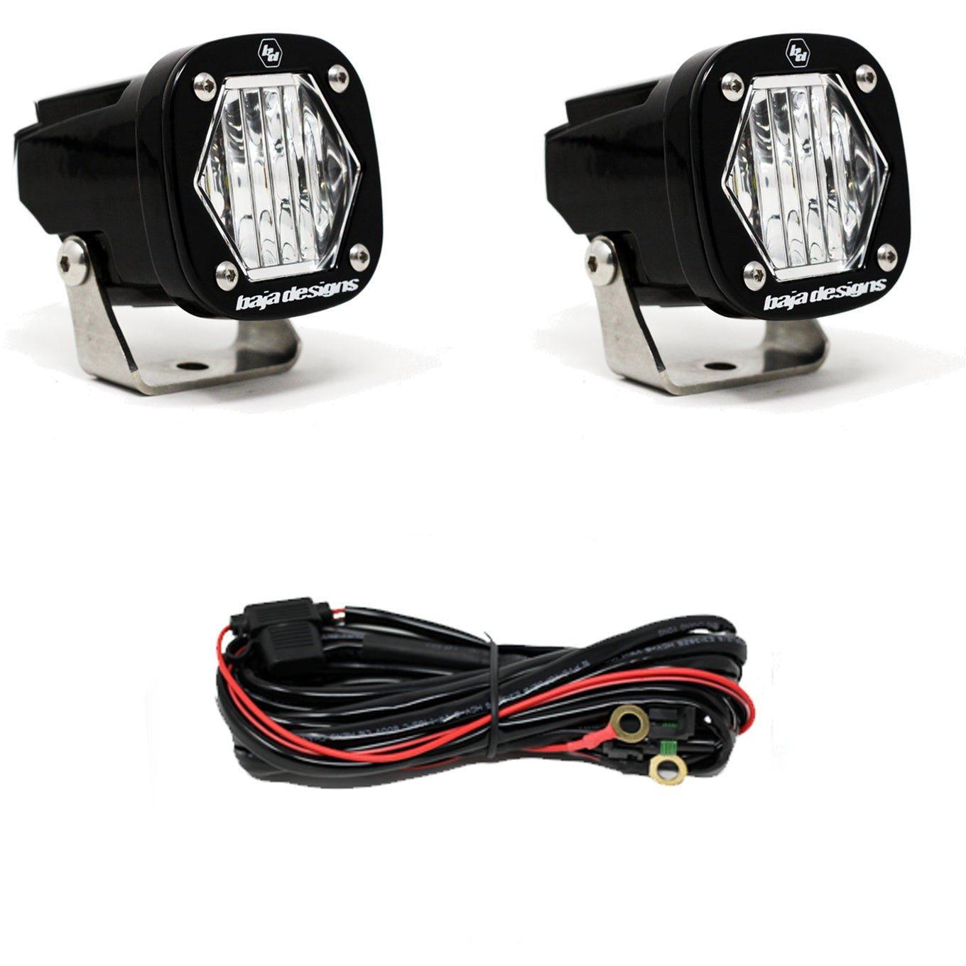 S1 LED LIGHT PODS (PAIR)-Lighting Pods-Baja Designs-Clear-Wide Cornering-Black Market UTV