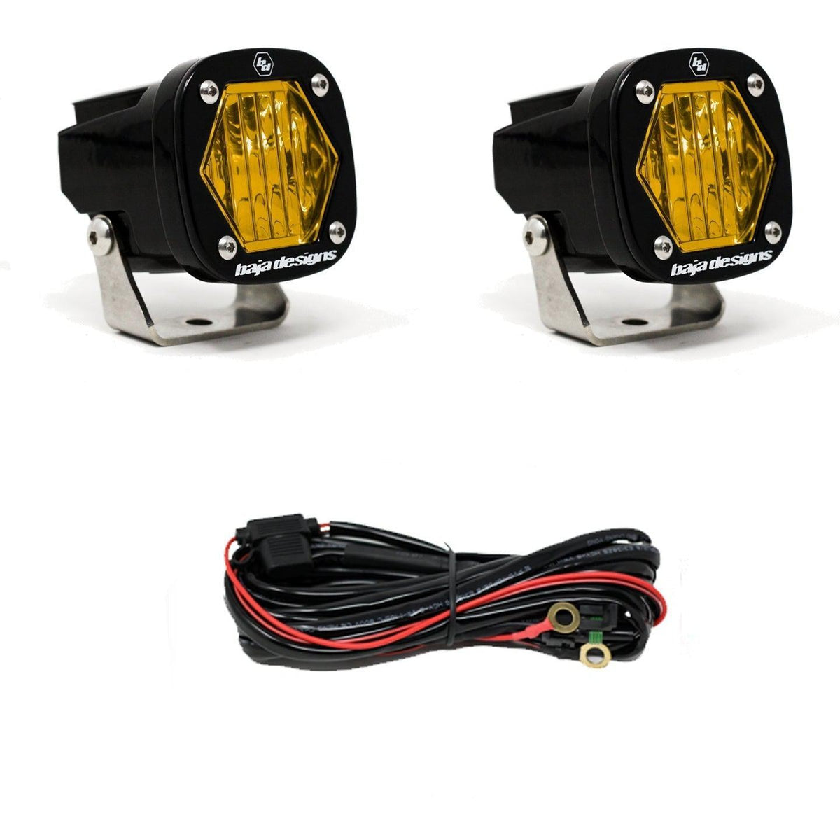 S1 LED LIGHT PODS (PAIR)-Lighting Pods-Baja Designs-Amber-Wide Cornering-Black Market UTV