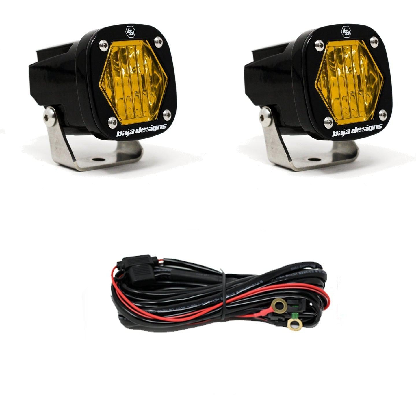 S1 Black LED Auxiliary Light Pod Pair - Universal
