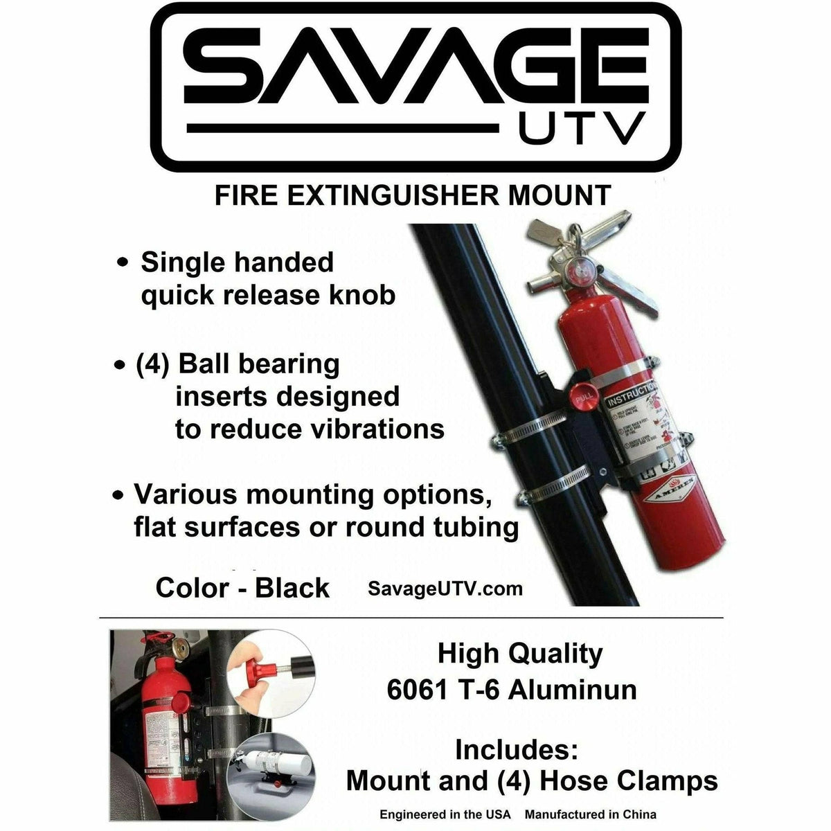 Savage Extinguisher MOUNT ONLY-Mounts-Savage UTV-Black Market UTV