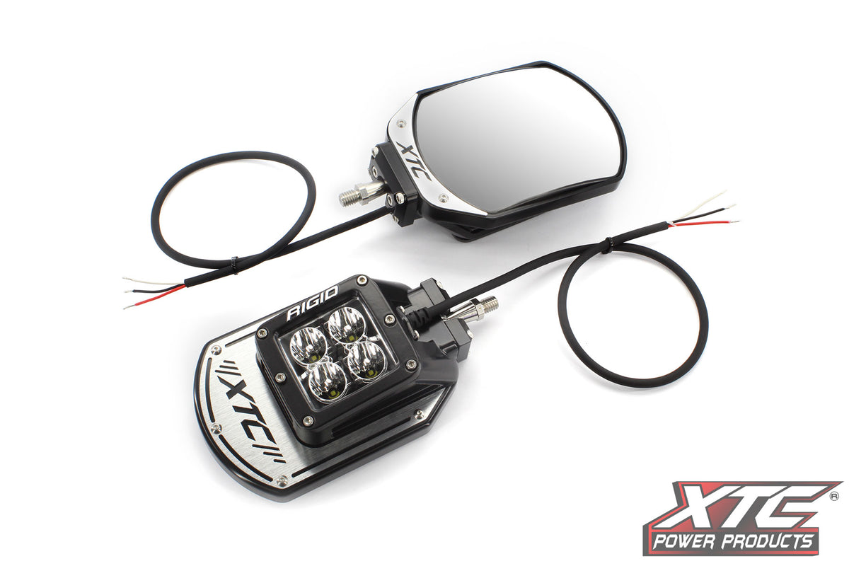 SIX12 UTV Billet LED Side Mirrors-Side Mirrors-XTC-3/8&quot;-Black Market UTV