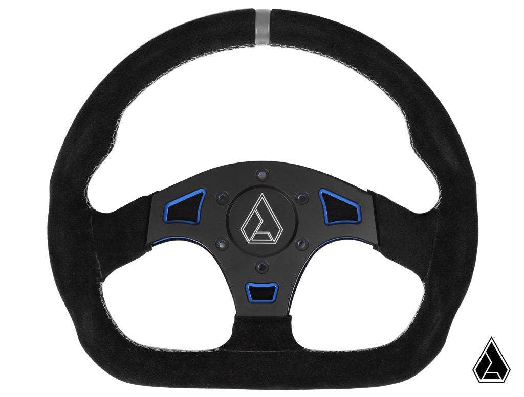 BALLISTIC &quot;D&quot; SUEDE UTV STEERING WHEEL-Steering Wheel-Super ATV-Blue-Black Market UTV