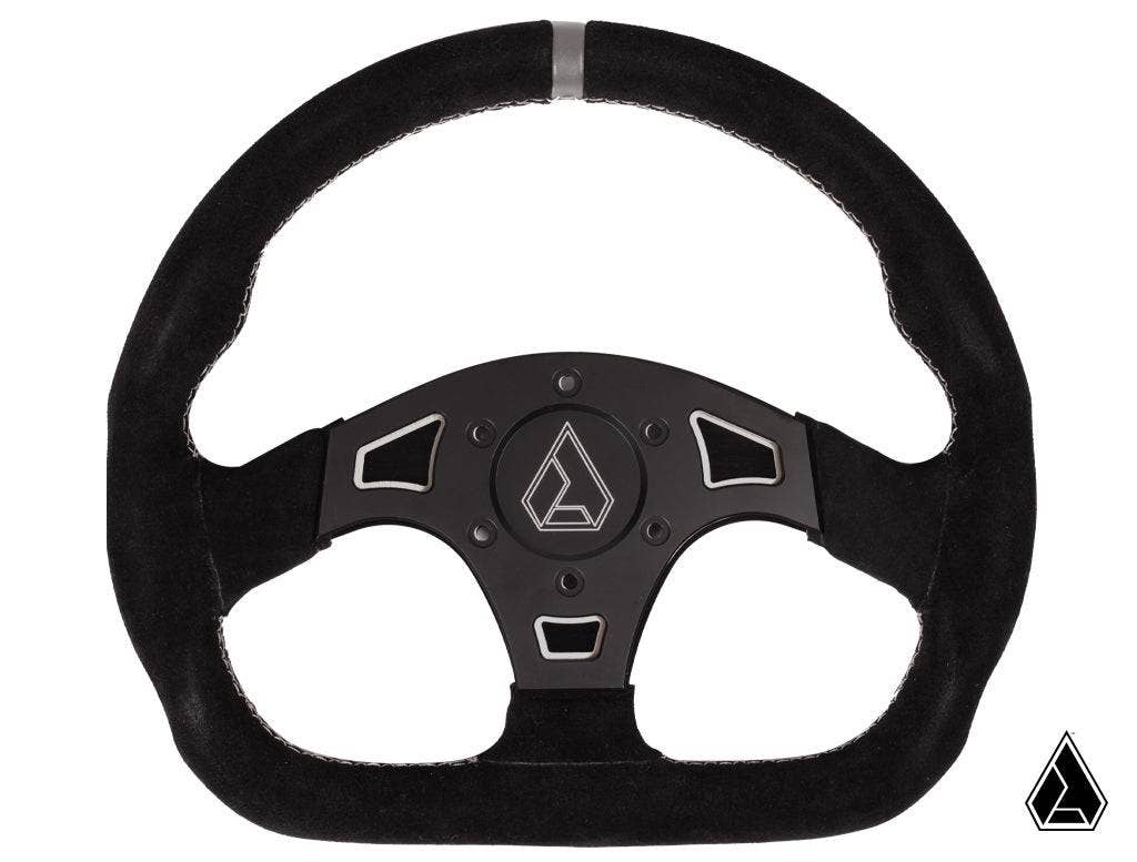 BALLISTIC &quot;D&quot; SUEDE UTV STEERING WHEEL-Steering Wheel-Super ATV-White-Black Market UTV