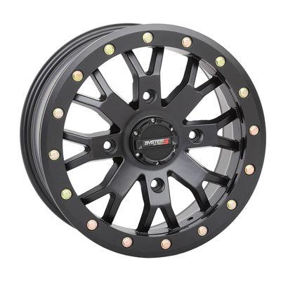 System 3 Off-Road SB-4 Beadlock Wheel-Wheels-System 3-Matte Black-Front-14x7 4.0 + 3.0-Black Market UTV