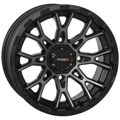 System 3 Off-Road ST-6 Wheel-Wheels-System 3-Black/Machined-Front-14x7 4.0 + 3.0-Black Market UTV