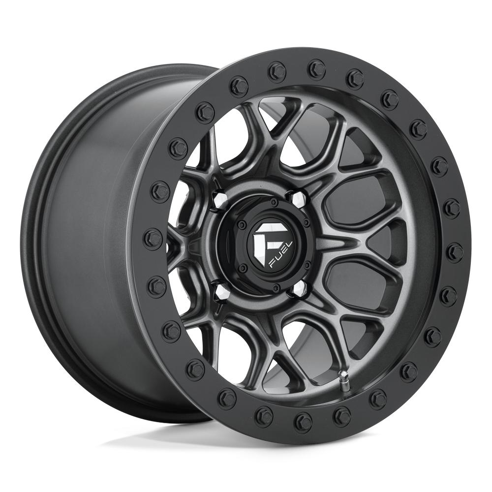 D916 Tech Beadlock Wheel-Wheels-Fuel Wheels-MATTE GUNMETAL BLACK BEAD RING-15&quot; diameter - 15X7 38mm offset - 4X137 bolt pattern-Black Market UTV