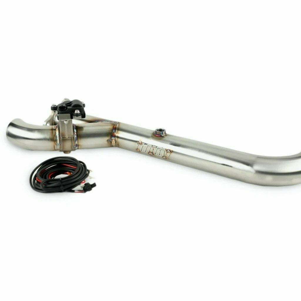 SIDE PIECE HEADER PIPE WITH ELECTRONIC CUTOUT - RZR PRO XP / TURBO R-Stainless Steel-Trinity Racing-Black Market UTV