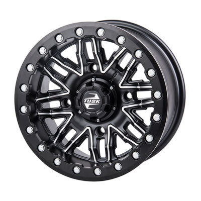 Tusk Nebo Beadlock Wheel-Wheels-Tusk-Front-Machined/Black-14x7 4.0 + 3.0-Black Market UTV