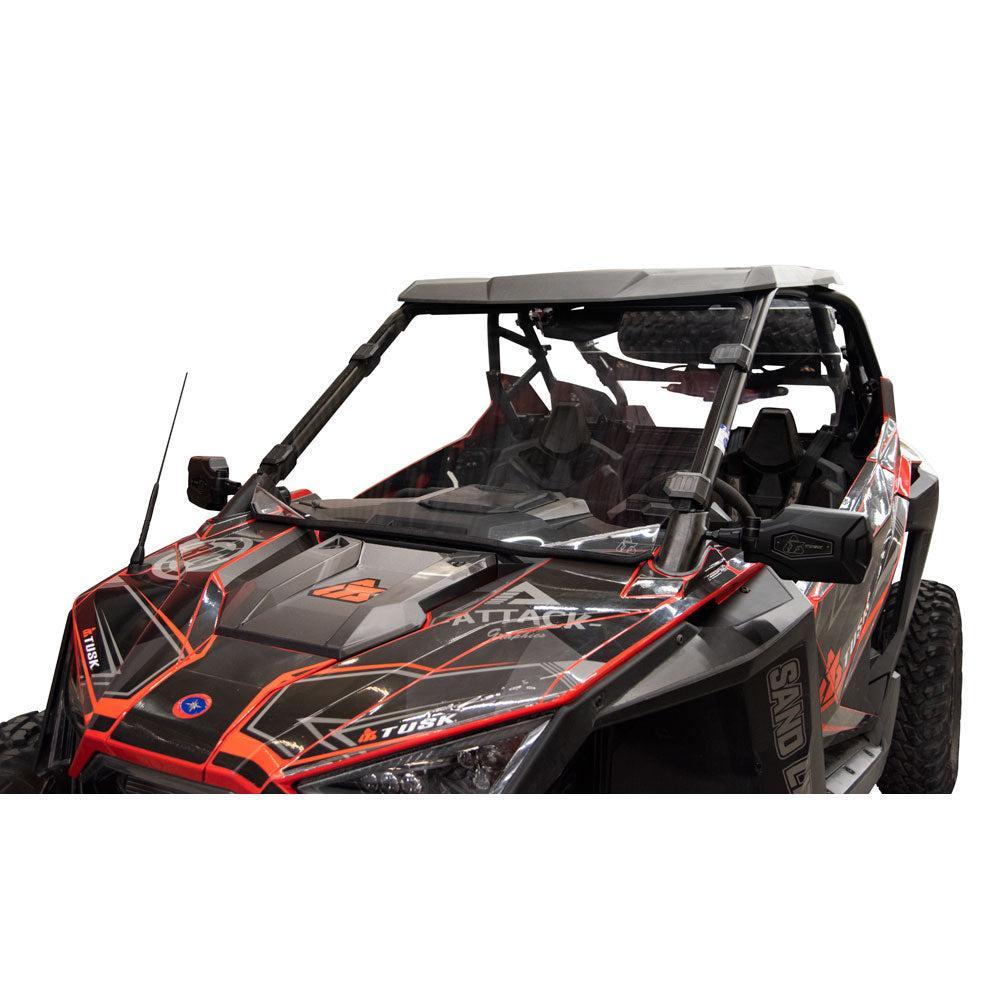 Tusk Removable Full Windshield-Windshield-Tusk-For use with Polaris Roof-Clear - Scratch Resistant-Black Market UTV