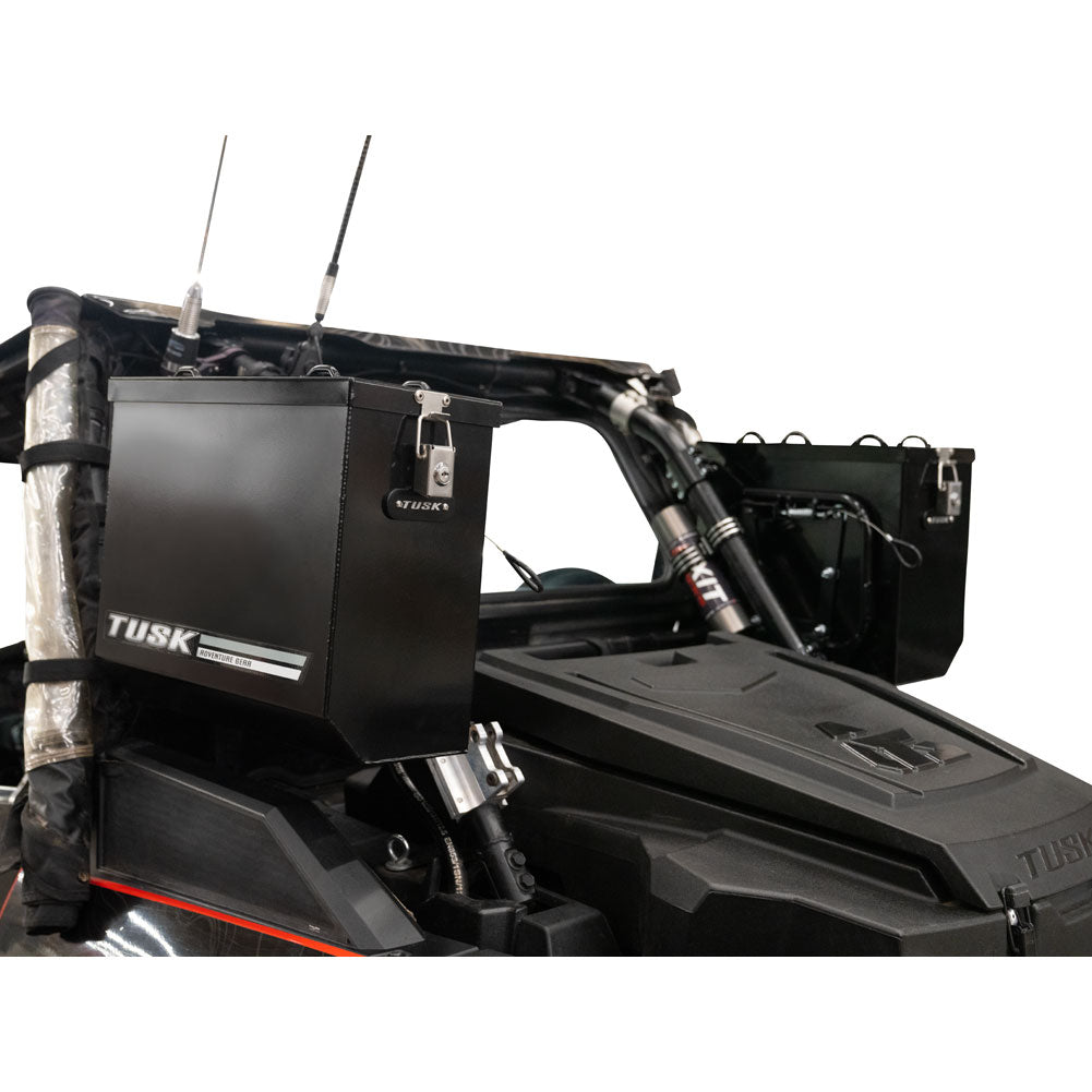 Tusk UTV Quick Release Cargo System - Cage Mounted Medium Box Left &amp; Right Pair Black-storage bag-TUSK-Black Market UTV