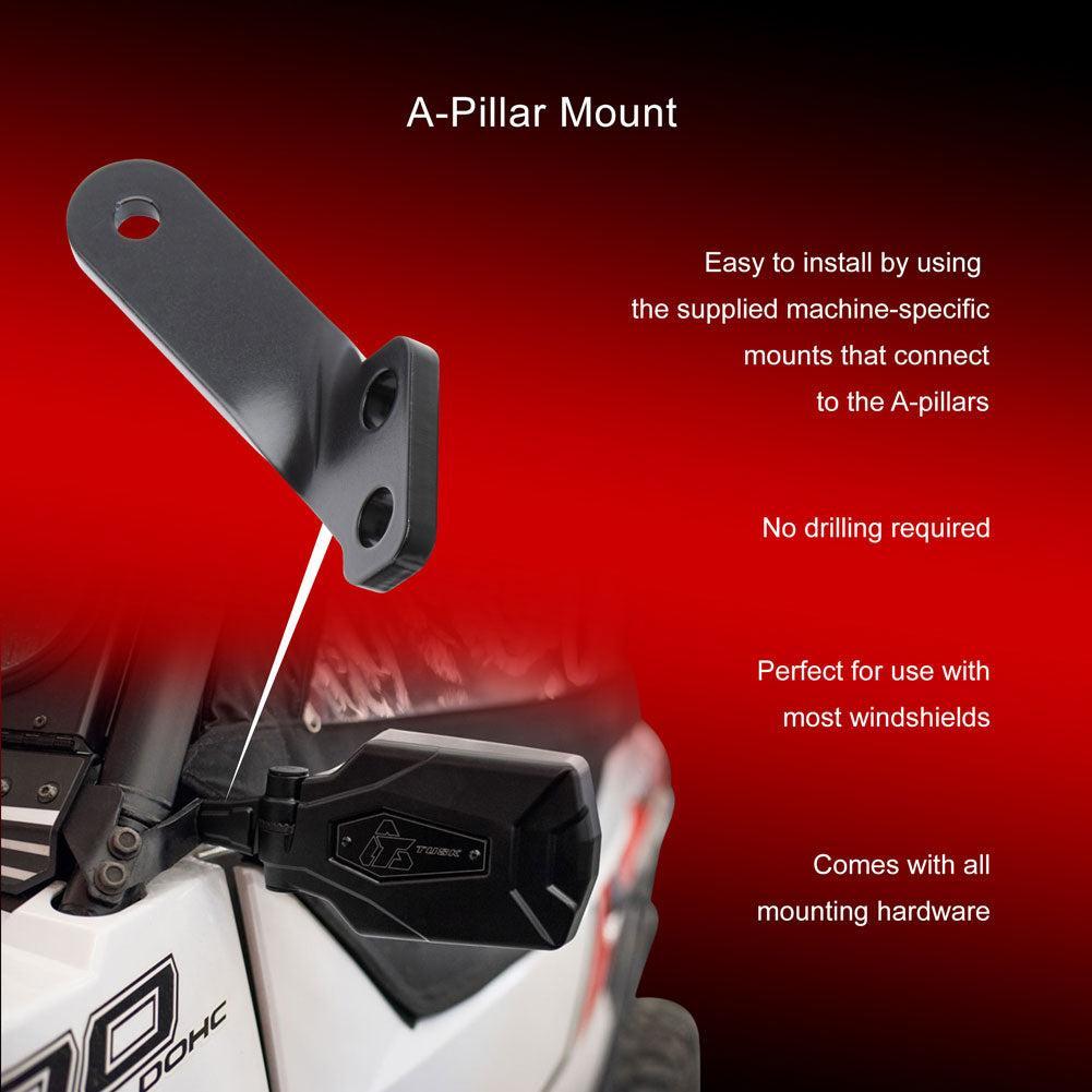 Tusk Pivot Folding UTV Mirror Kit w/A-Pillar Mounts-Mirrors-Tusk-Black Market UTV