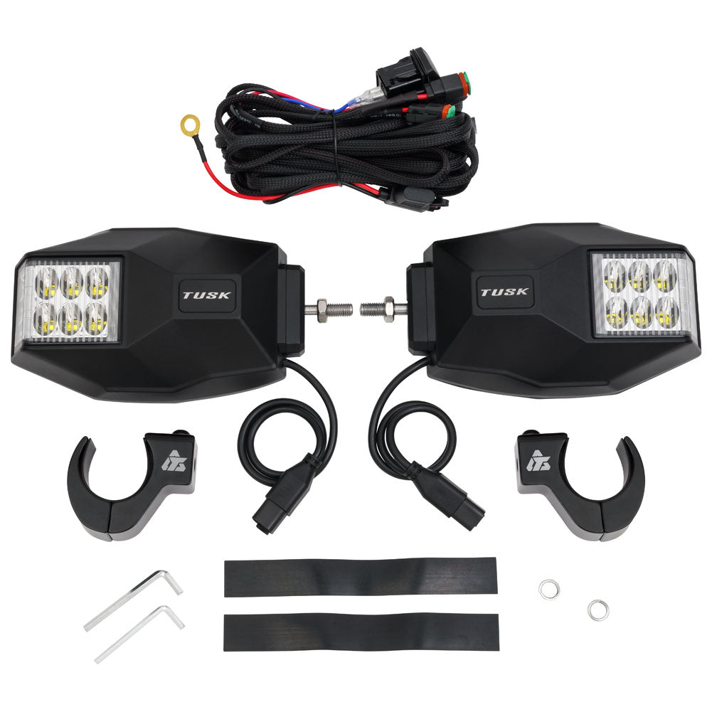 Tusk UTV LED Sideview Mirrors-Side Mirrors-TUSK-1 3/4 - 1 7/8-Black Market UTV