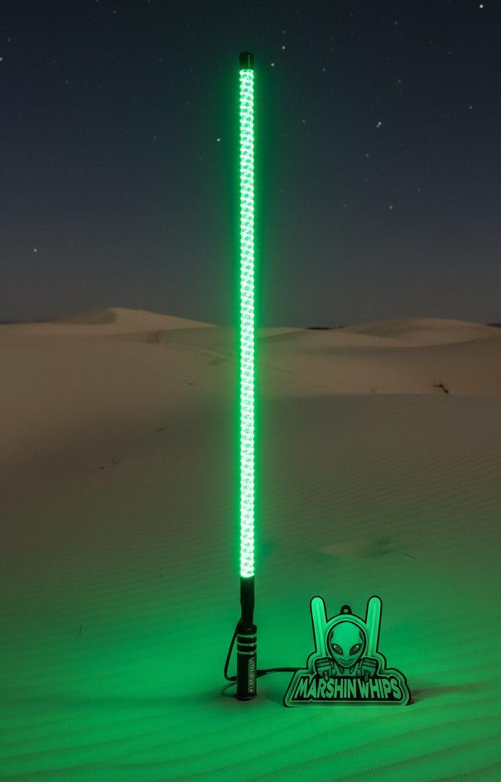 V2 Black Out LED Whip: The Ultimate Stealth Single-Marshin Whips-1 FT-White-Black Market UTV