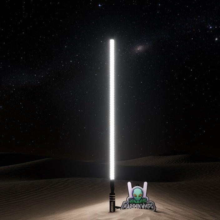 V2 Black Out LED Whip: The Ultimate Stealth Single-Marshin Whips-1 FT-White-Black Market UTV