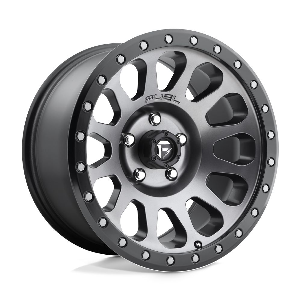 FUEL WHEEL VECTOR (MATTE GUN METAL BLACK BEAD RING)-Wheels-Fuel Wheels-MATTE GUN METAL BLACK BEAD RING-17&quot; diameter - 17X8.5 07mm offset - 6X139.7 bolt pattern-Black Market UTV