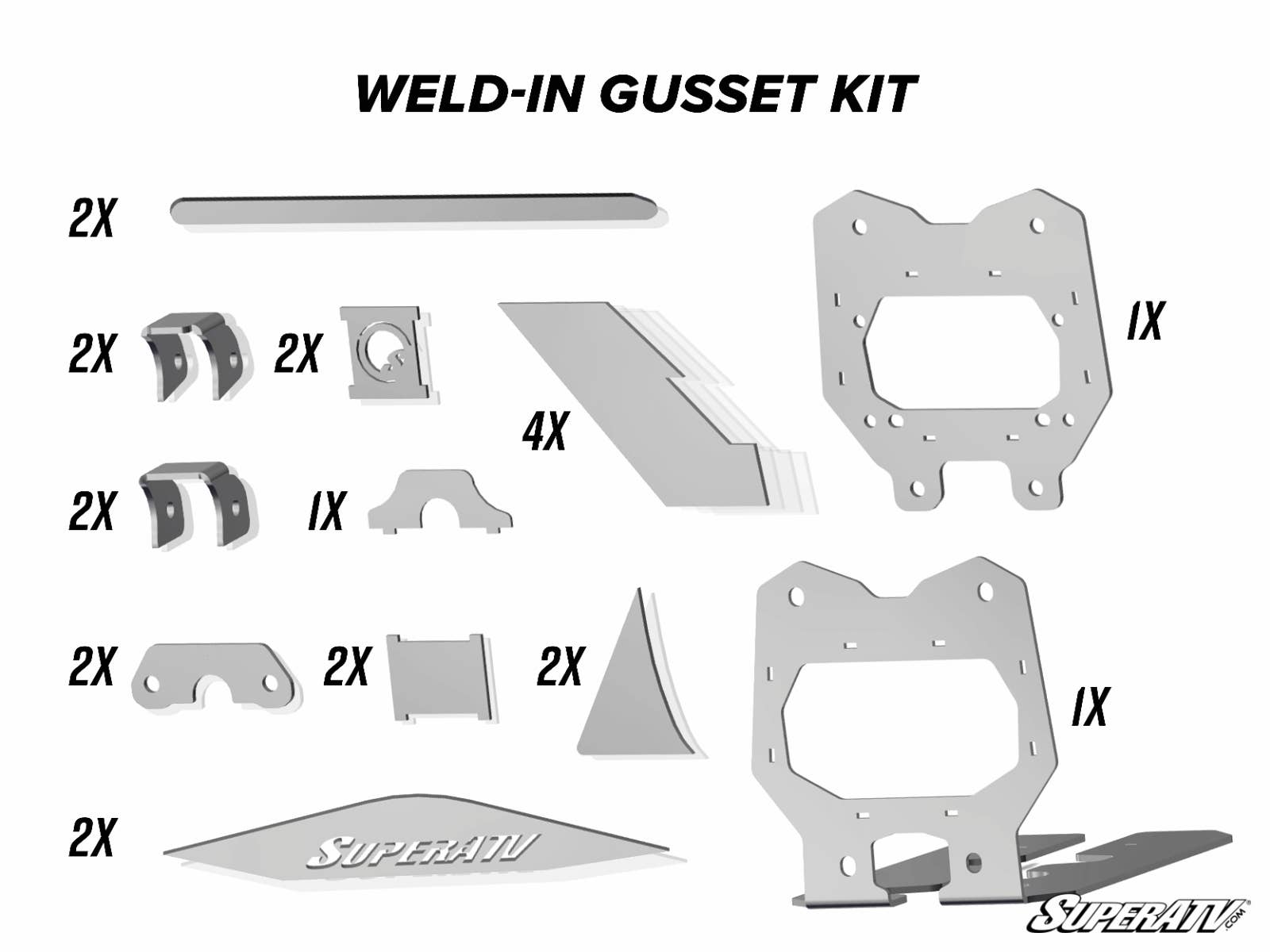 Can-Am Maverick X3 Weld-In Gusset Kit-Super ATV-Black Market UTV