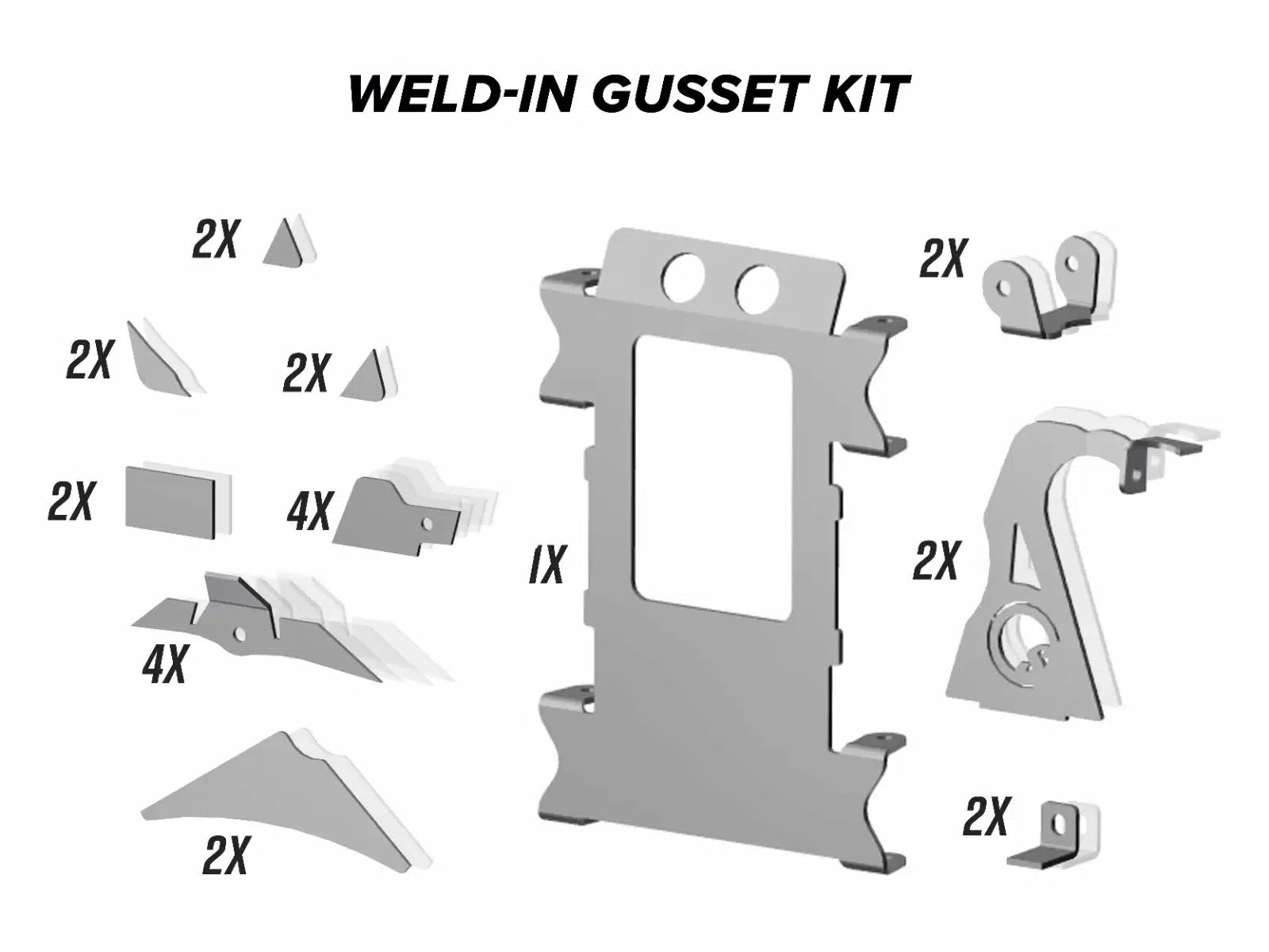 POLARIS RZR XP WELD-IN GUSSET KIT