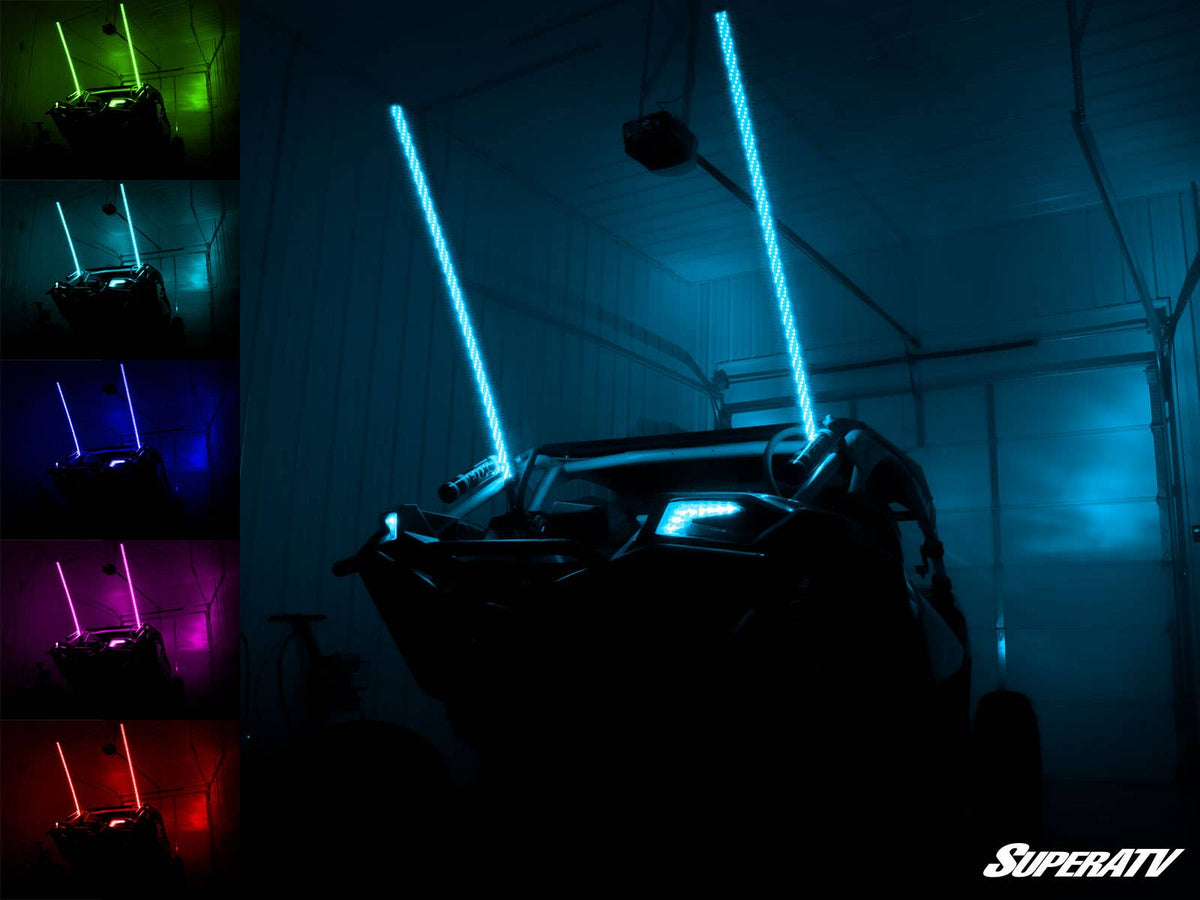 RGB LED Whip Lights-Whips-Super ATV-2 Foot-NO-Black Market UTV