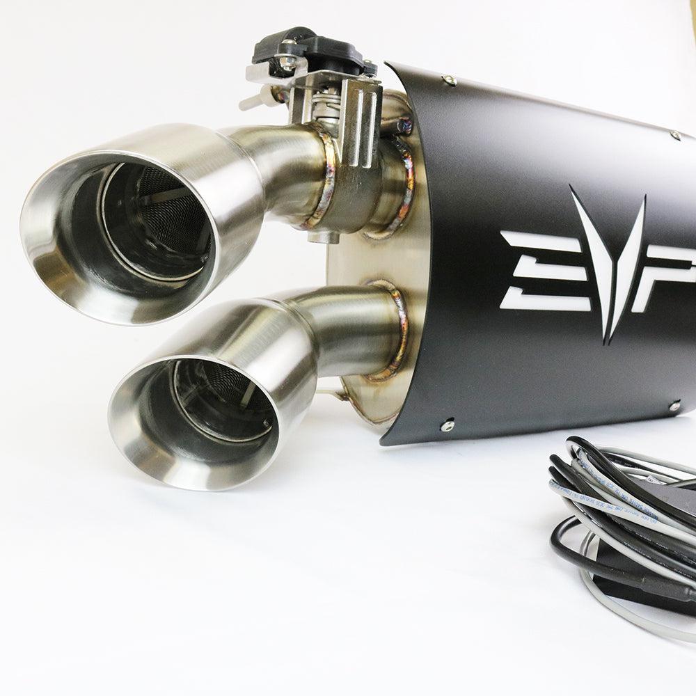 Polaris RZR XP Turbo &amp; Turbo S Electric Captain&#39;s Choice Exhaust-Exhaust-EVP-Black-Slip On-Black Market UTV