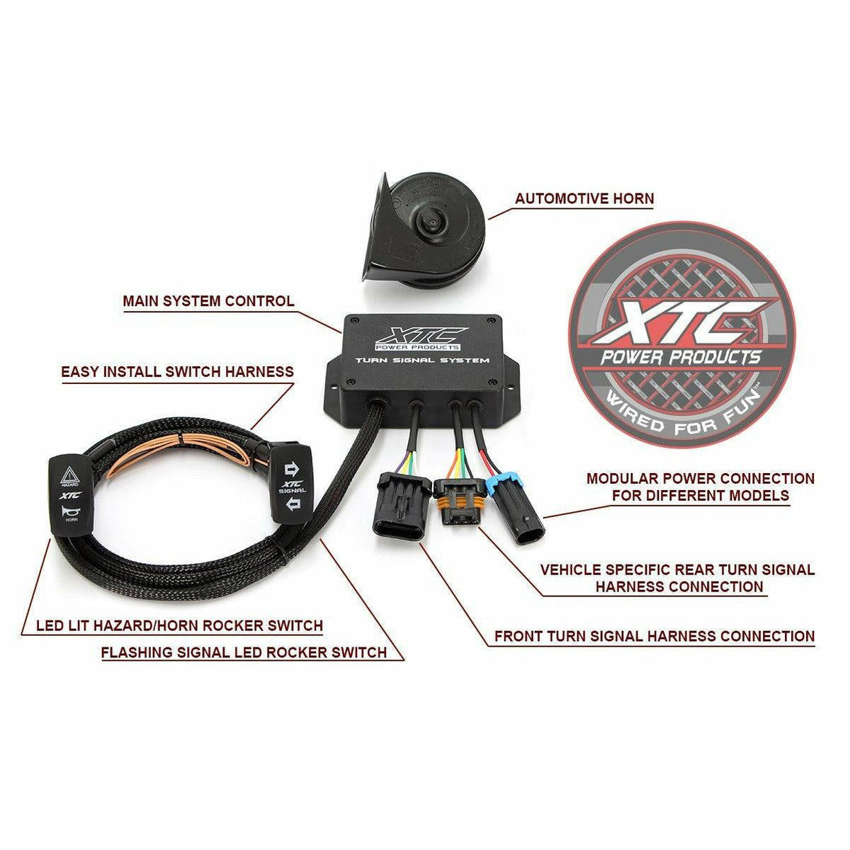 POLARIS RZR XP 1000 (2014) PLUG &amp; PLAY TURN SIGNAL SYSTEM WITH HORN-Lights-XTC-Black Market UTV