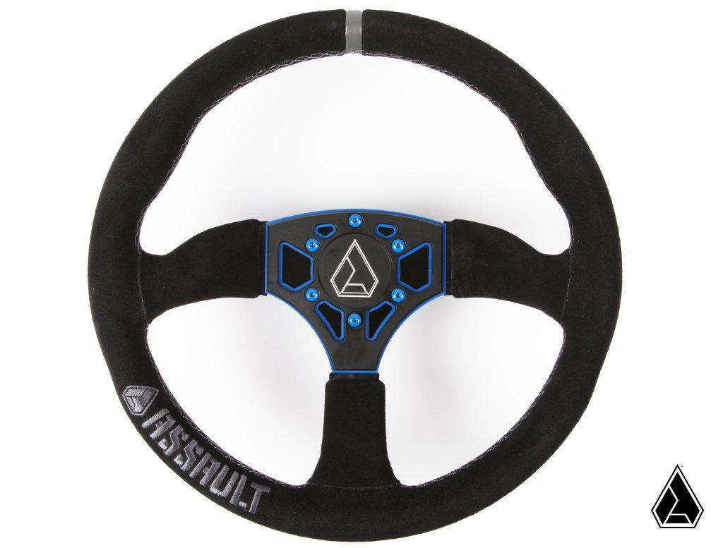 Assault Industries 350R Suede Steering Wheel-Interior-Assault Industries-Blue-Black Market UTV