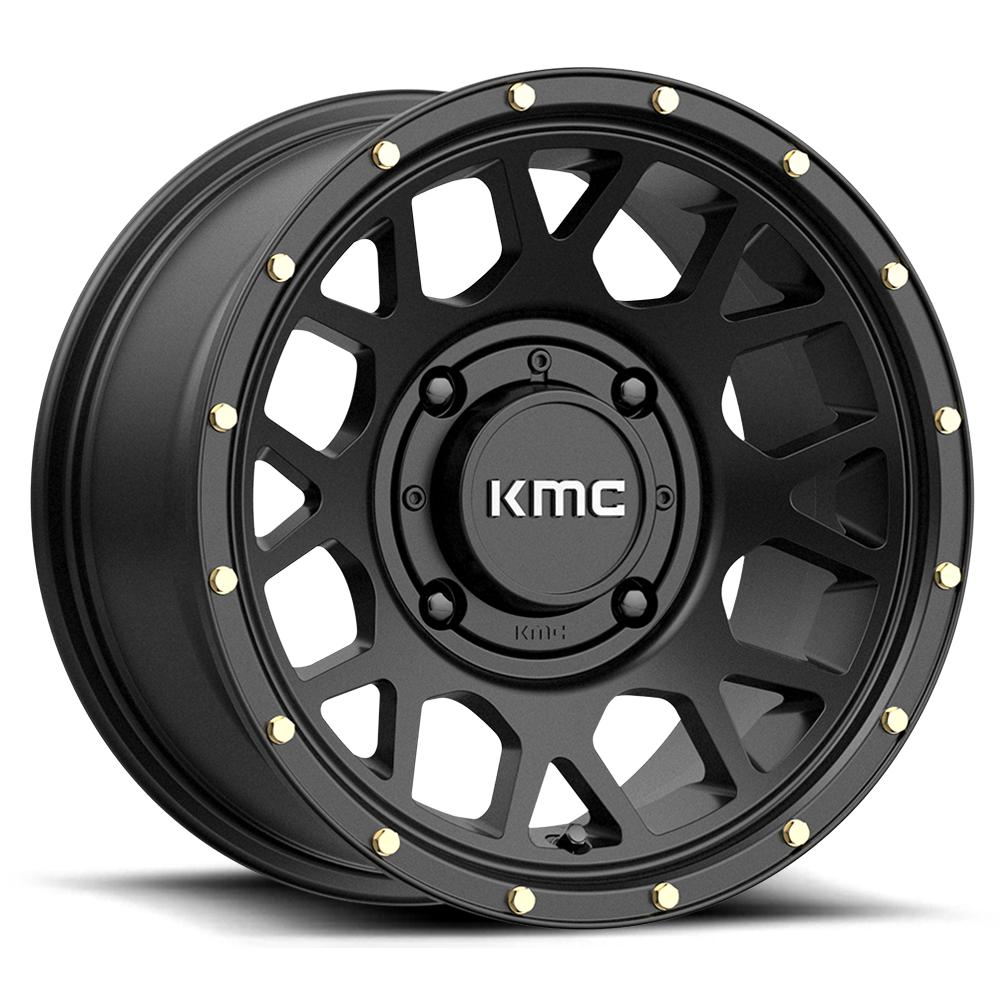 KMC WHEELS KS135 GRENADE-Wheels-KMC-4X137-14X7 10mm-SATIN BLACK-Black Market UTV