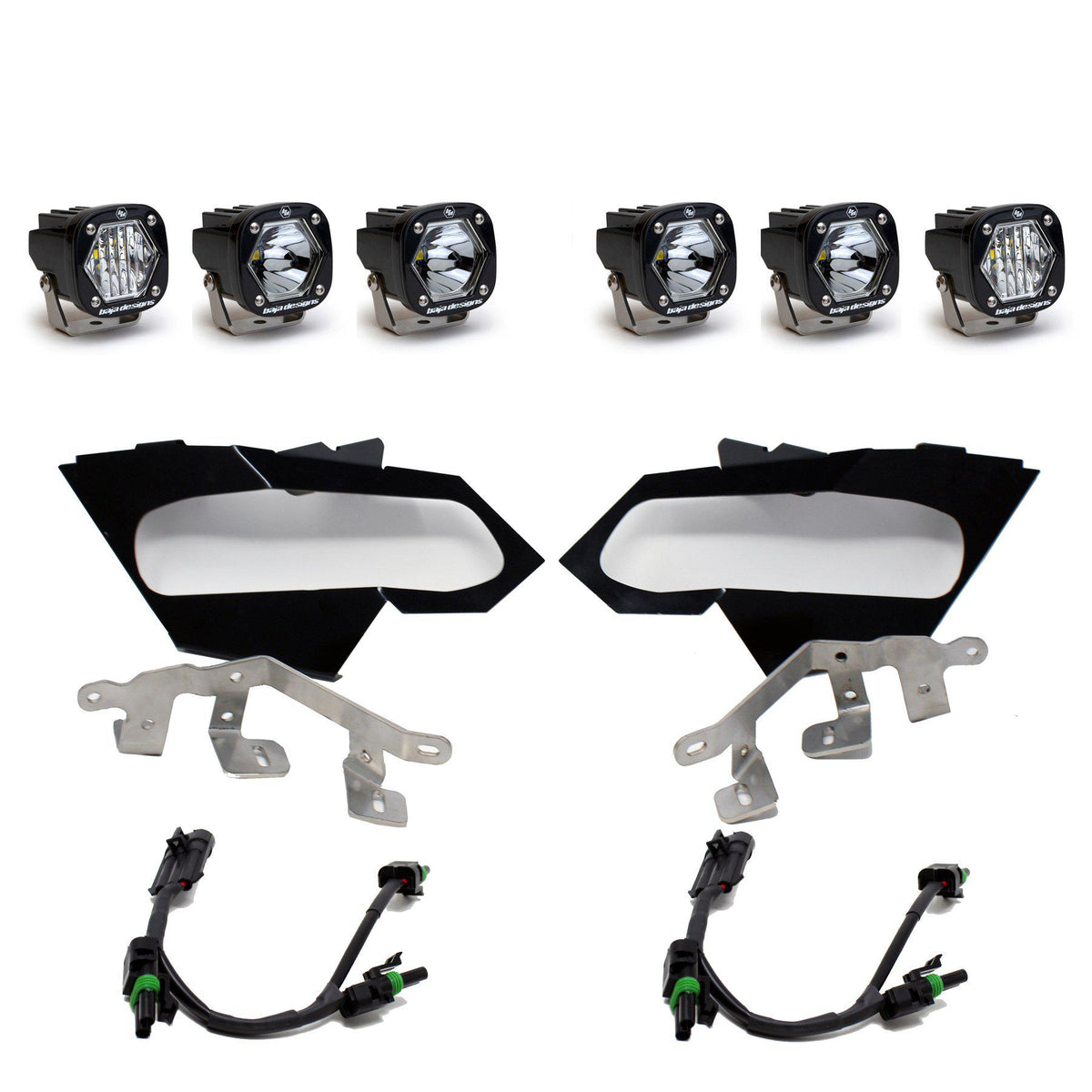 Baja Designs S1 Spot and Wide Cornering Headlight Kit-Headlight Kit-Baja Designs-Black Market UTV