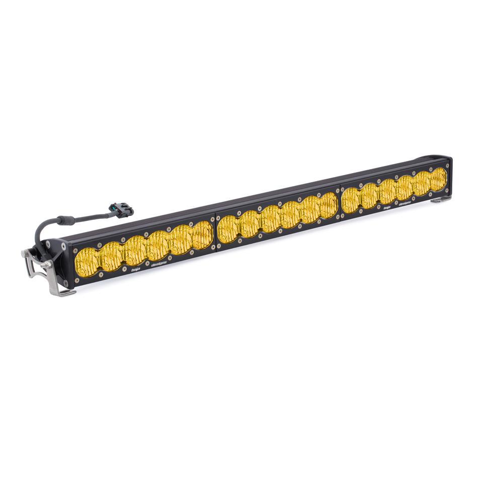 30&quot; OnX6+ LED Light Bars-Light Bars-Baja Designs-Wide Driving-Amber-Straight-Black Market UTV