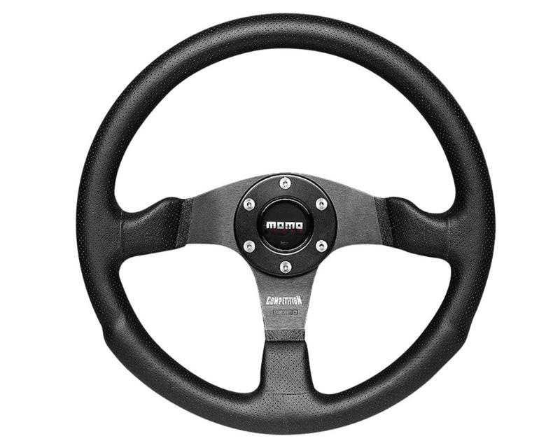 MOMO Competition Black Leather Steering Wheel-Steering Wheel-MOMO-Black Market UTV