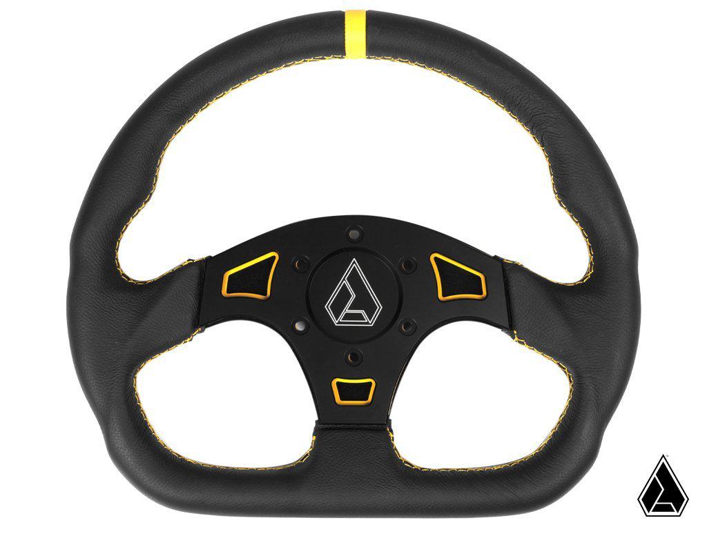 Assault Ind. Ballistic &quot;D&quot; V2 Steering Wheel-Steering Wheel-Assault Industries-Yellow-Black Market UTV