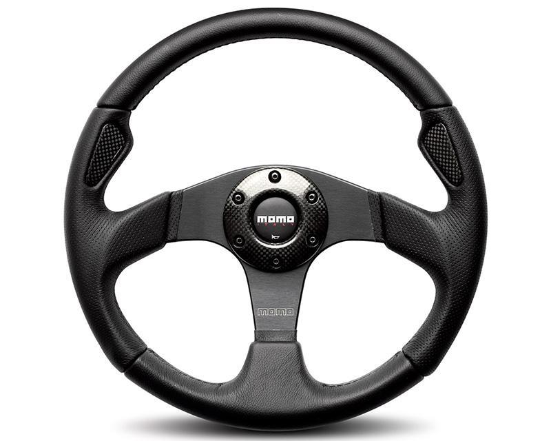 MOMO Jet 350mm Black Leather Steering Wheel