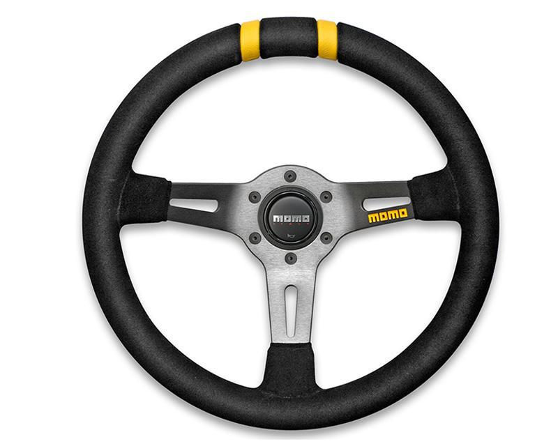 MOMO MOD.Drift Black Suede Steering Wheel - Black Market UTV