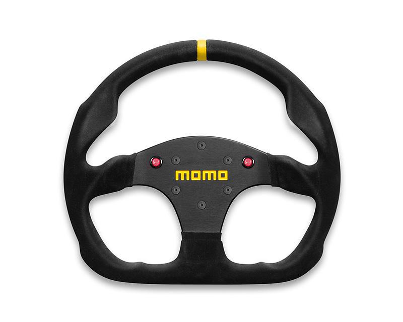 MOMO MOD.30 Black Suede with Buttons Steering Wheel