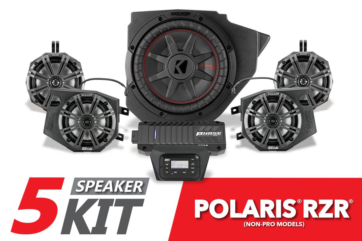 2014-2023 Polaris RZR Complete Kicker 5-Speaker Plug-&amp;-Play Kit-SSV Works / Kicker-Black Market UTV