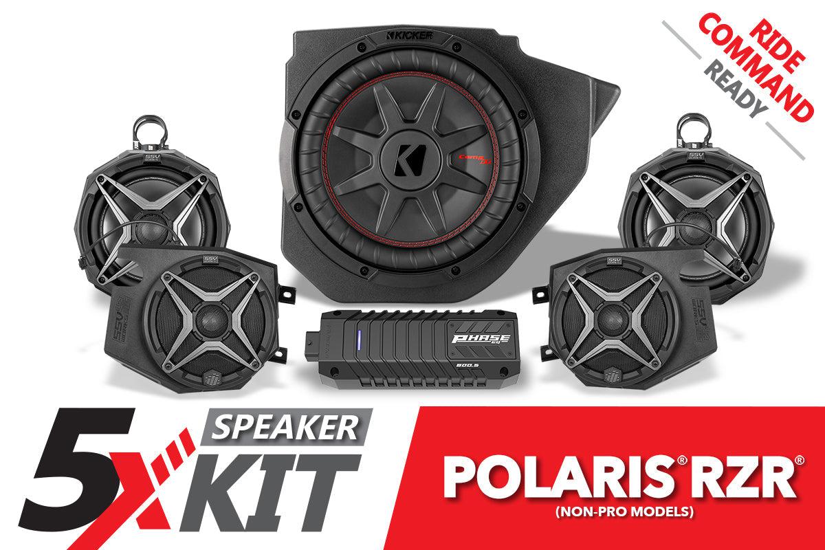 2014-2023 Polaris RZR Phase X SSV 5-Speaker Plug-&-Play System for Ride Command-SSV Works-Black Market UTV
