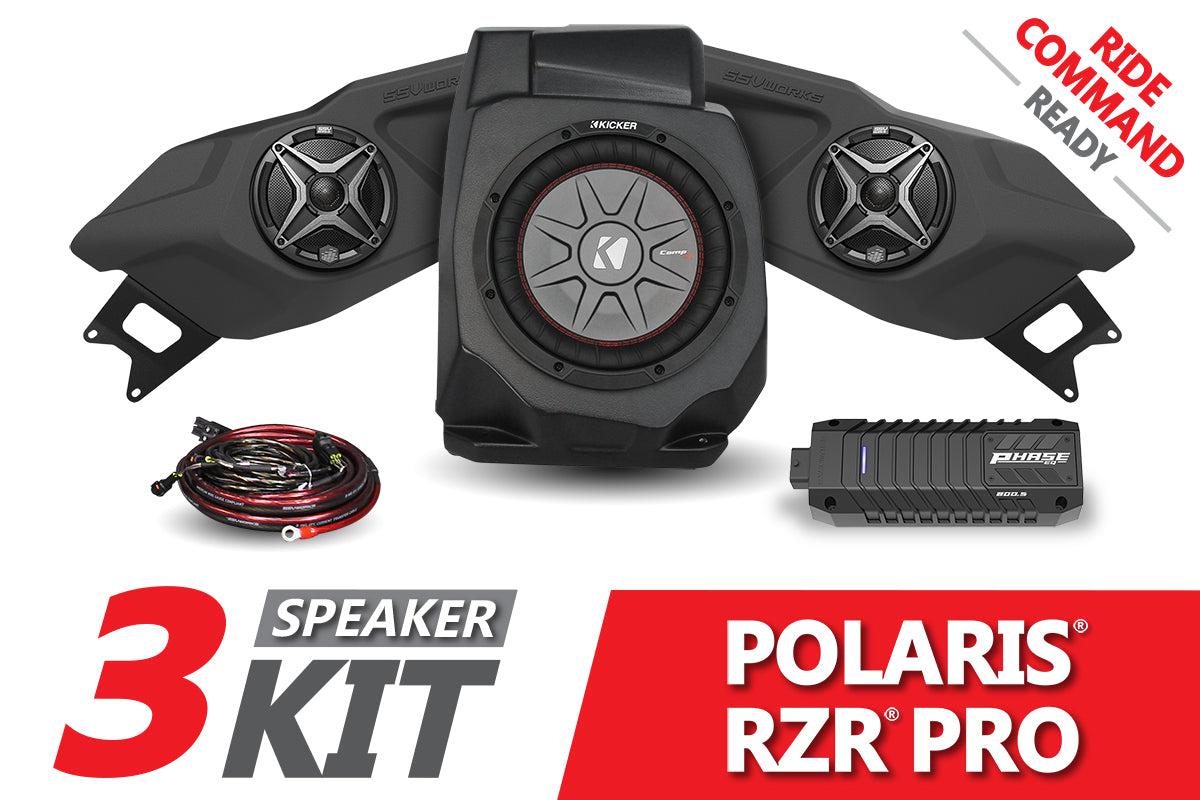 2020-2023 Polaris RZR Pro SSV 3-Speaker Plug-&amp;-Play System for Ride Command-SSV Works-Black Market UTV