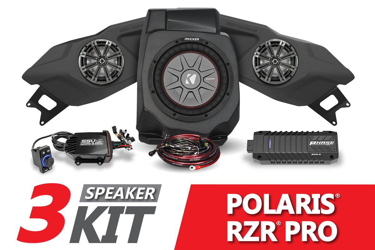 2020-2023 Polaris RZR Pro Kicker 3-Speaker Plug-&amp;-Play System-SSV Works / Kicker-Black Market UTV