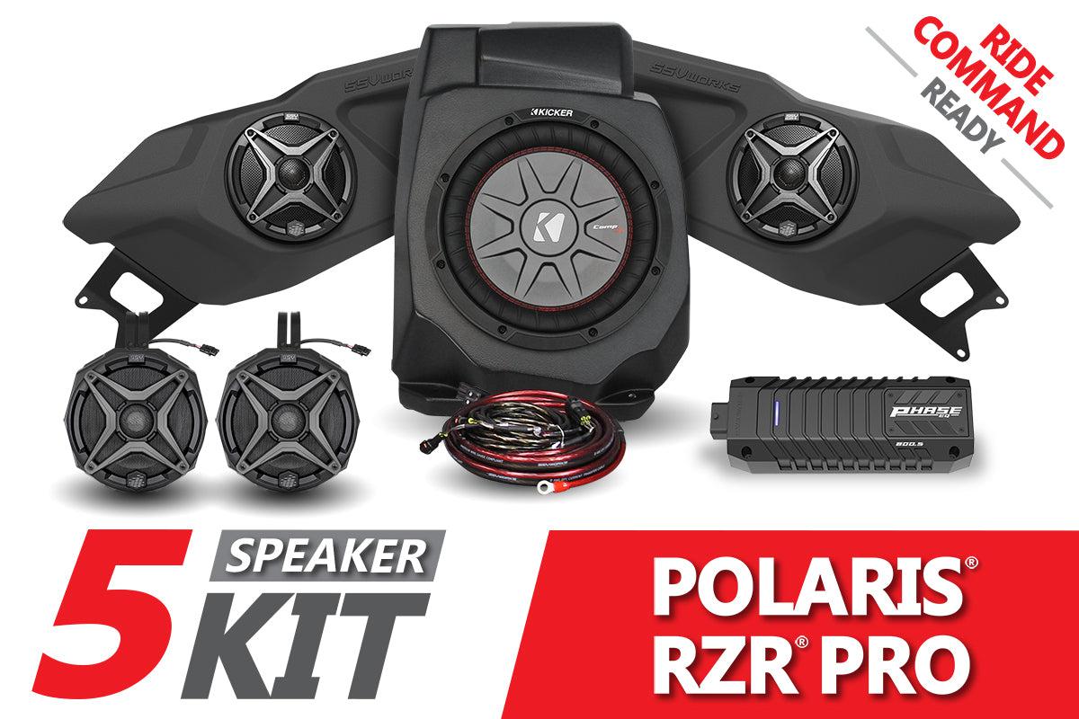 2020-2023 Polaris RZR Pro SSV 5-Speaker Plug-&amp;-Play System for Ride Command-SSV Works-Black Market UTV