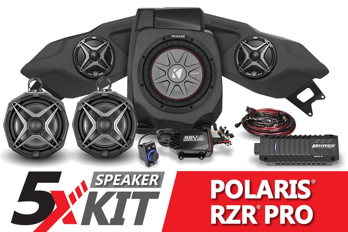 2020-2023 Polaris RZR Pro Phase X SSV 5-Speaker Plug-&amp;-Play System-SSV Works-Black Market UTV