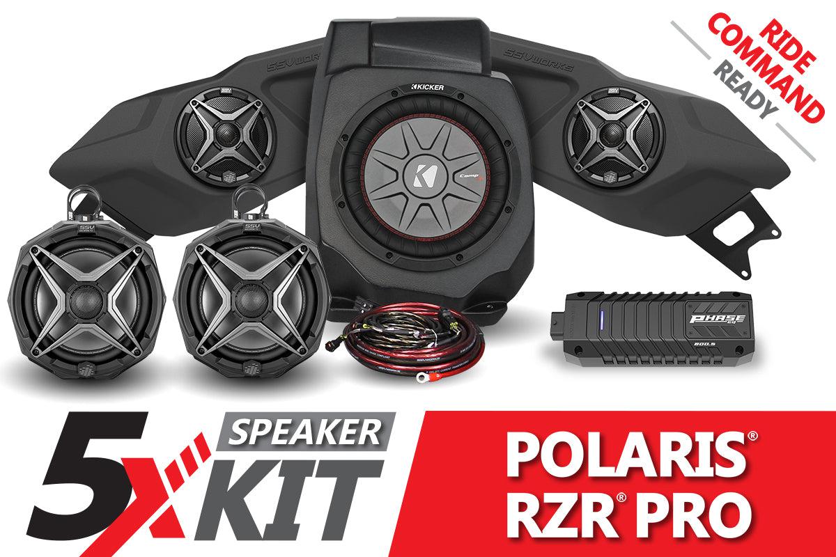 2020-2023 Polaris RZR Pro Phase X SSV 5-Speaker Plug-&amp;-Play System for Ride Command-SSV Works-Black Market UTV