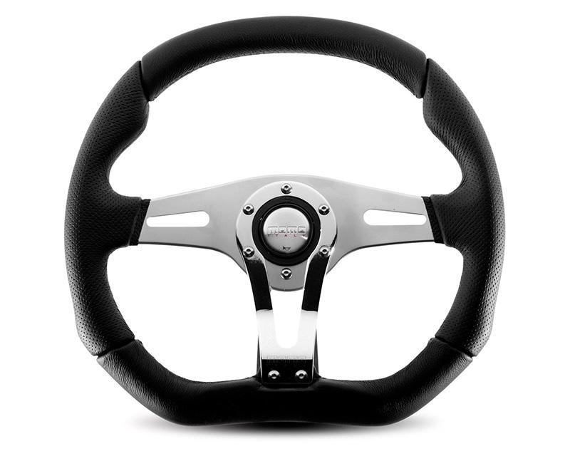 MOMO Trek R Black Leather Steering Wheel-Steering Wheel-MOMO-Black Market UTV